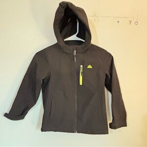 Snozu Kids Brown Hoodie Jacket with Lime Zip Accent